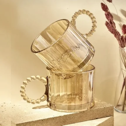 ماگ دسته منجوقی حلقه ای دلی گلس وارداتی 6 تایی کد محصول deli-TZ4301BHA
