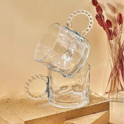 ماگ دسته منجوقی حلقه ای دلی گلس وارداتی 6 تایی کد محصول deli-TZ4301C