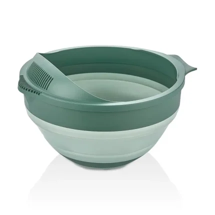 کاسه و برنج شور تاشو کیولوکس 3250 میلی لیتر رنگ سبز کد 009453