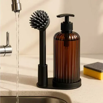ست استنددار ظرف مایع صابون با برس کیولوکس aydo کد 7581