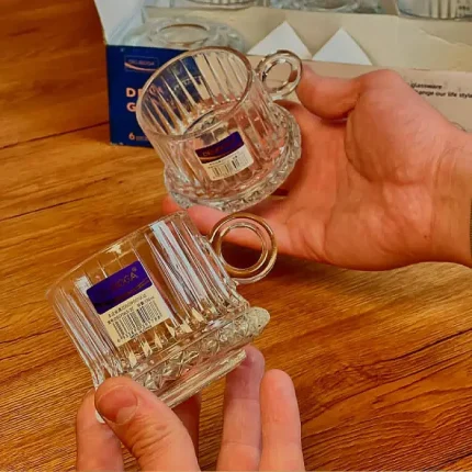 فنجان دسته حلقه ای الیسا دلی گلس 170 میلی  6 عددی کد DSCF063-2C