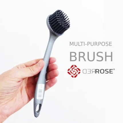 براش چندکاره ظروف با فرچه سیلیکونی گول پلاستیک RED ROSE رنگ طوسی کد GP-155